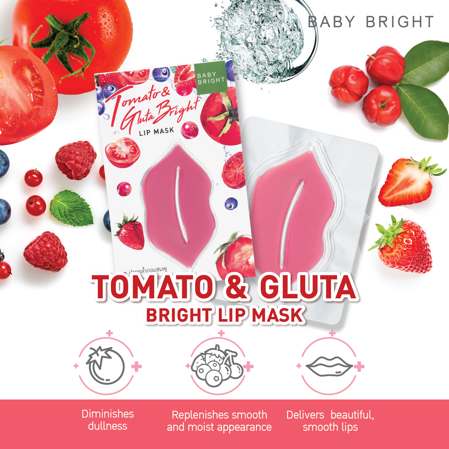 Baby Bright- Tomato & Gluta Bright Lip Mask 10g  (F)